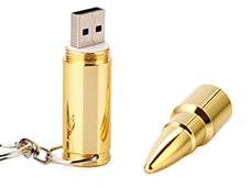 Golden Bullet Shape USB Flash Drive
