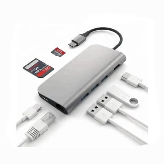 USB C Hub 8 in 1 USB Type C Adapter Aluminum