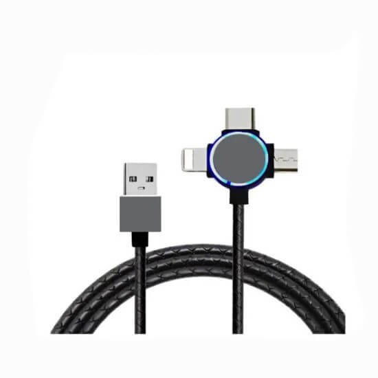 Leather 3in1 Micro USB Data Cable