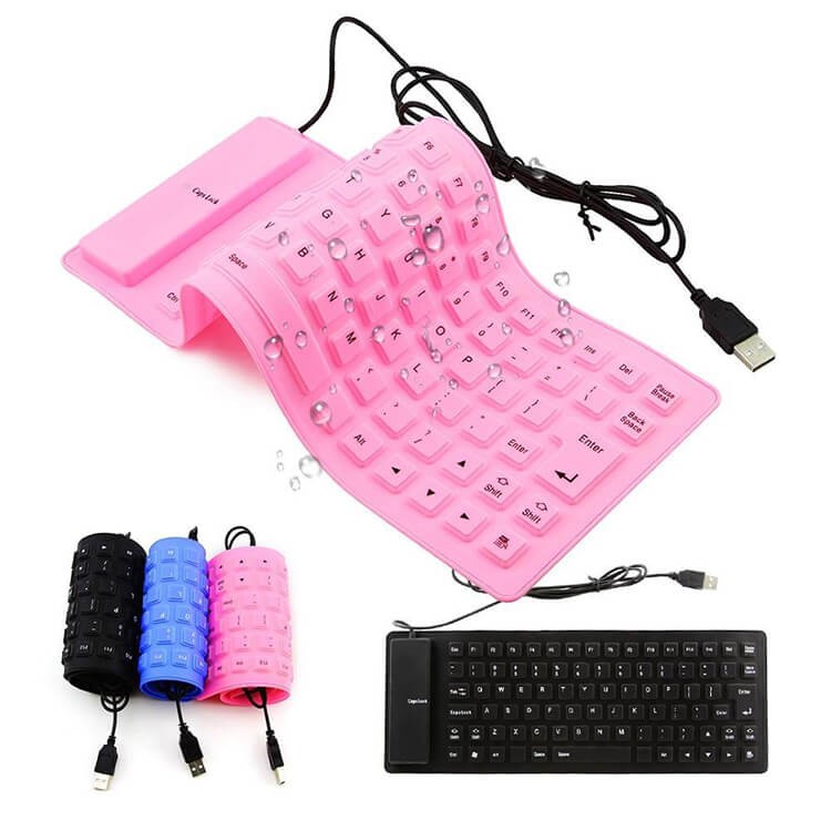 85 Keys 109 Keys Silicone Rubber Waterproof USB Wired Flexible Foldable Keyboard