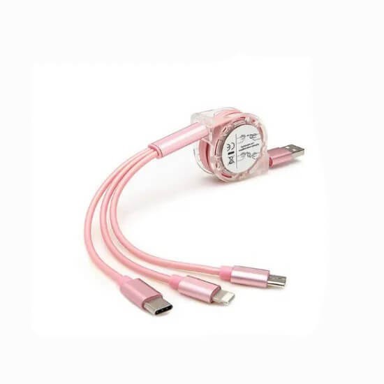 3 In1 Retractable USB Data Cable